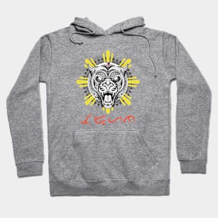 Tribal line Art Tiger / Philippine Flag Sun / Baybayin word Tadhana (Destiny) Hoodie